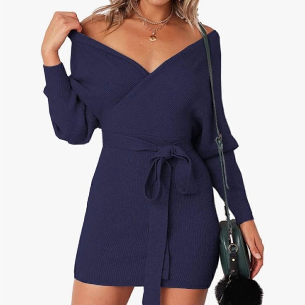 Off the shoulder bodycon sweater dress